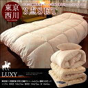 【 送料無料 】 東京西川 布団セット 羽毛/合繊 抗菌防臭 ボリューム 極厚ふとん3点SET LUXY:ラグジィ シングル 【東京西川A】【RCP】