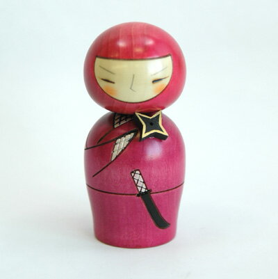 卯三郎こけし　くのいち(Woman Ninja)【楽ギフ_包装】昭和25年から、群馬県で制作されている創作こけしです。(kokeshi)(japanese doll)(和雑貨)