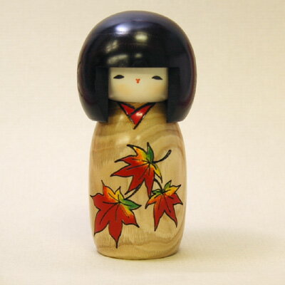 卯三郎こけし　花物語　もみじ(Hanamonogatari Maple)【楽ギフ_包装】昭和25年から、群馬県で制作されている創作こけしです。(kokeshi)(japanese doll)(和雑貨)