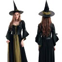 アートレザー調ロング魔女ドレス・カーキ コスプレ 可愛い ハ...