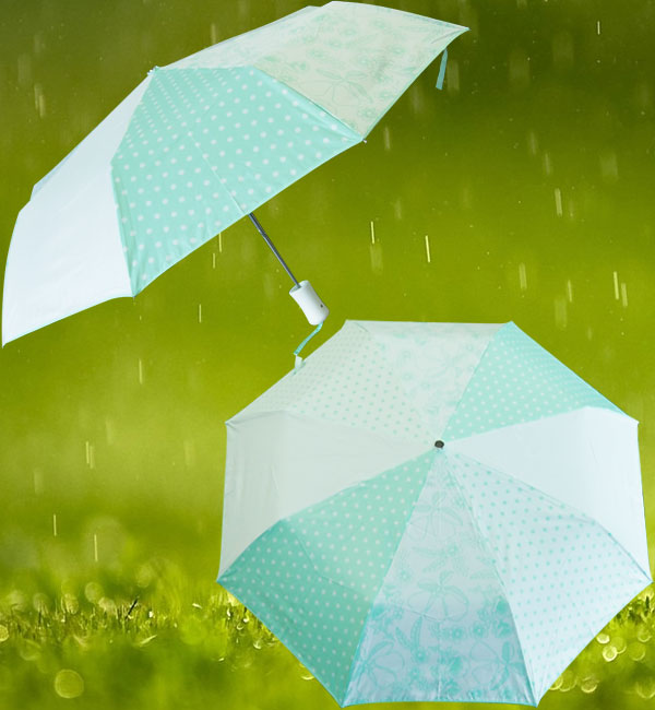 クリニーク アンブレラ（折りたたみ傘）#グリーンポルカドット【Clinique】【Aug08P3】