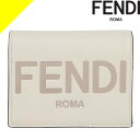 フェンディ 財布 二つ折り財布 レディース メンズ スモール ミニ財布 ロゴ レザー 本革 ブランド コンパクト 白 ホワイト FENDI Small Fendi Roma bi-fold wallet 8M0420 AAYZ