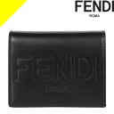 フェンディ 財布 二つ折り財布 レディース メンズ スモール ミニ財布 ロゴ レザー 本革 ブランド コンパクト 黒 ブラック FENDI Small Fendi Roma bi-fold wallet 8M0420 AAYZ