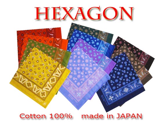 NEW'バンダナの定番「HEXAGON」【綿100％・日本製】