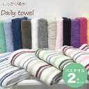 毎日使いたくなる しっかり吸水 デイリー バスタオル 同色2枚組 デイリータオルシリーズふっくら 丁度良い厚さコットン100% 毎日 毎日使い 吸水 カラー コットン タオル ギフト