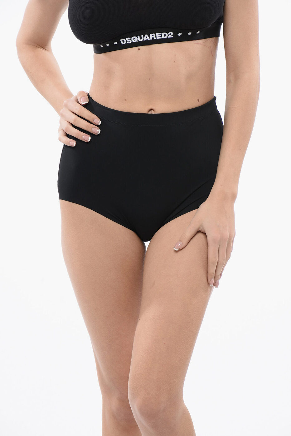 ディースクエアード DSQUARED2 アンダーウェア レディース Underwear HONEY HIGH-WAISTED HOT PANTS WITH CONTRASTING LOGO S83D8L6F SJ4170 010 関税 送料無料 ラッピング無料 2020SS dk