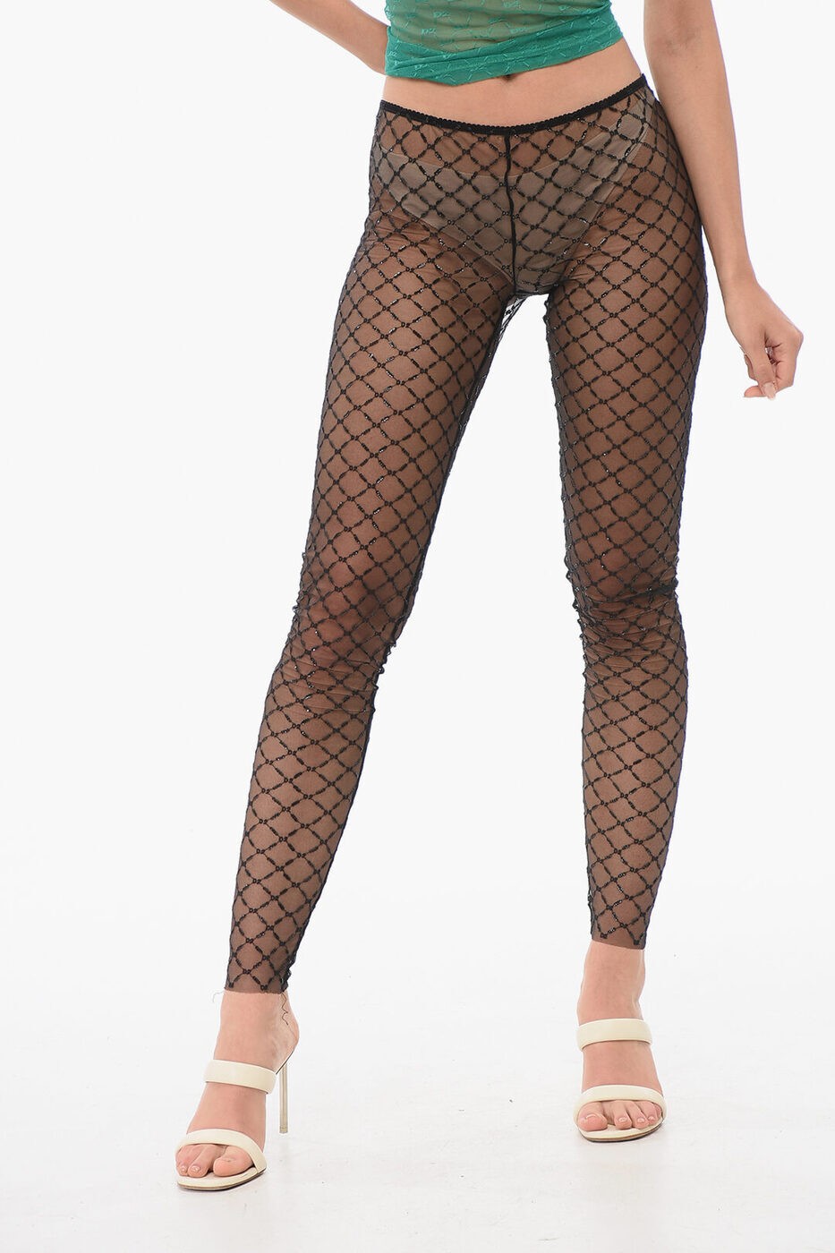 ディースクエアード DSQUARED2 アンダーウェア レディース Underwear SEQUINE-EMBROIDERED MESH COLLANT D8LM03830 ISA01 010 関税 送料無料 ラッピング無料 dk