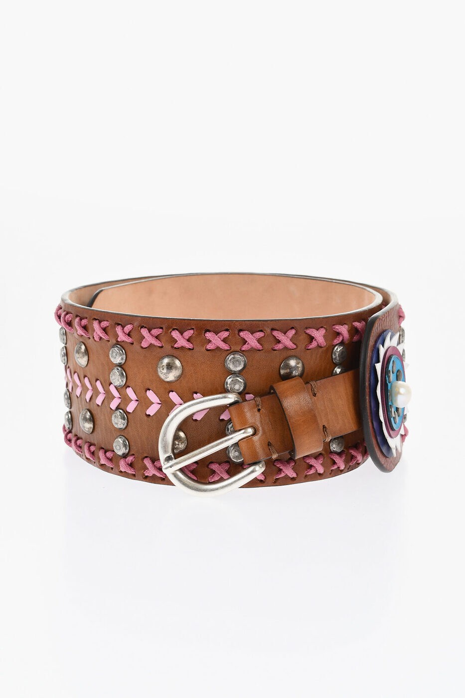ディースクエアード DSQUARED2 ベルト レディース Belts LEATHER OVERSIZED BELT WITH STUDS AND CONTRASTING DETAILS 70 BEW0369 12900001 M037 関税 送料無料 ラッピング無料 dk
