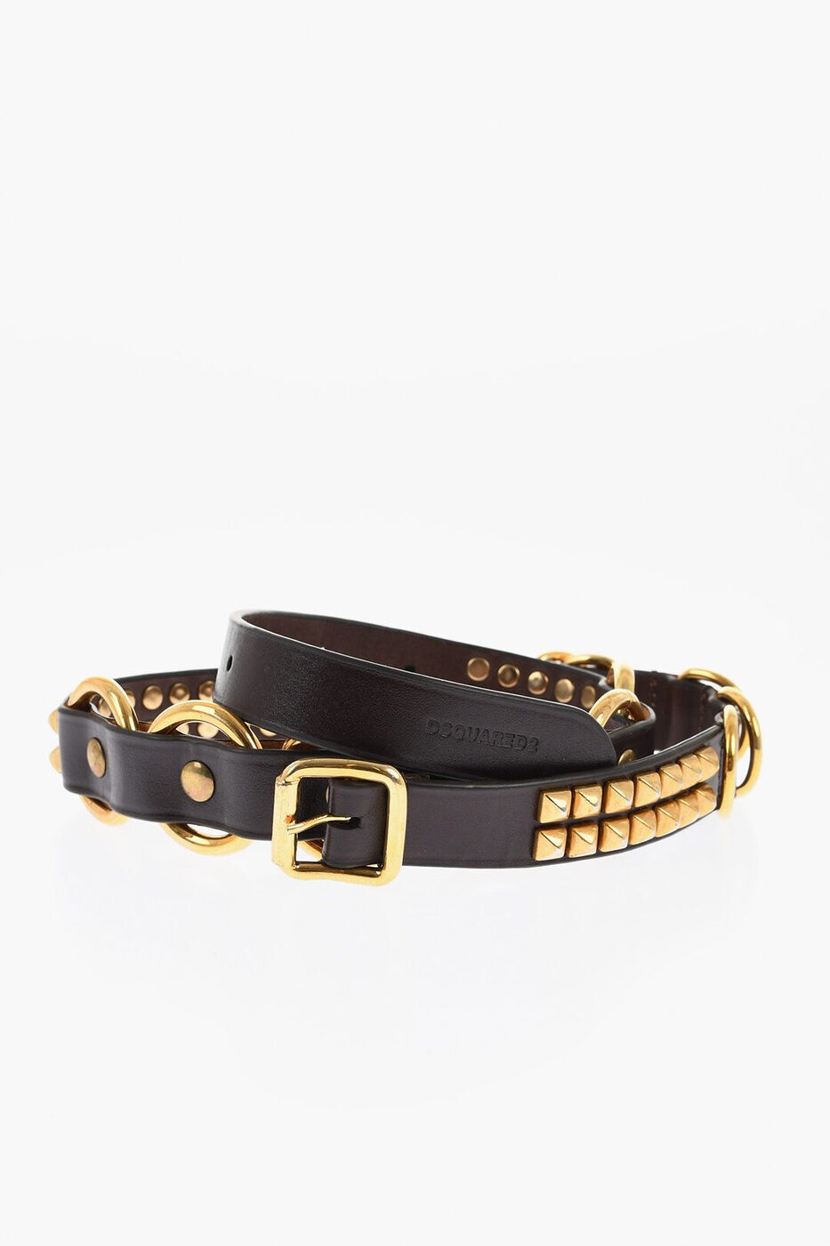 ディースクエアード DSQUARED2 ベルト レディース Belts GOLDEN EFFECT STUDDED LEATHER BELT 25MM BEW0403 12900001 M1601 関税 送料無料 ラッピング無料 dk