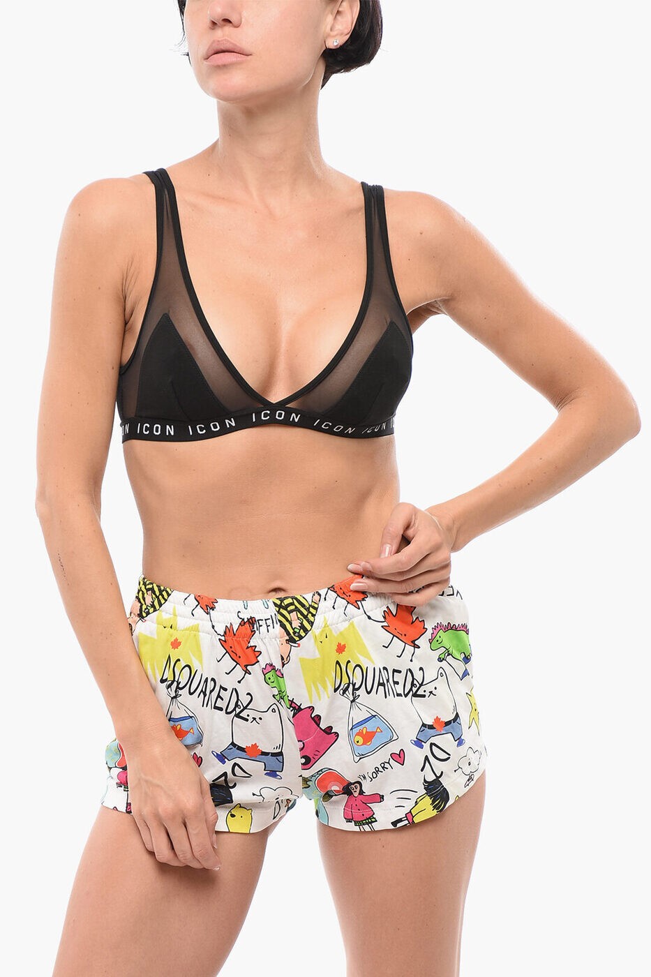 ディースクエアード DSQUARED2 アンダーウェア レディース ブラック Underwear D8R025540 ISA01 010 関税 送料無料 ラッピング無料 dk