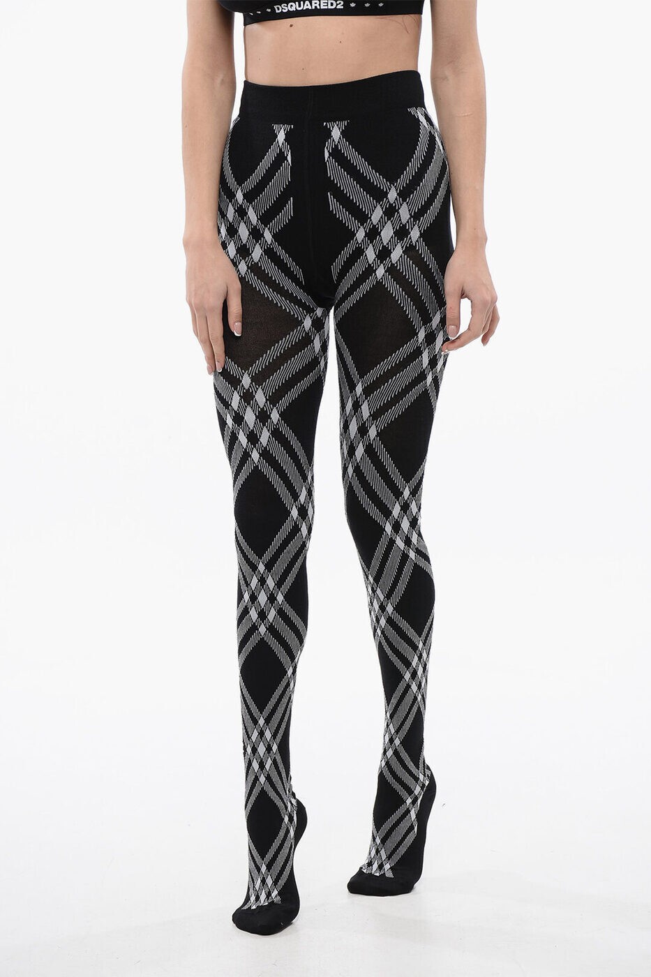 バーバリー BURBERRY 靴下 ソックス レディース ブラック Socks 8083660 A1189 BLACK WHITE 関税 送料無料 ラッピング無料 2025SS dk