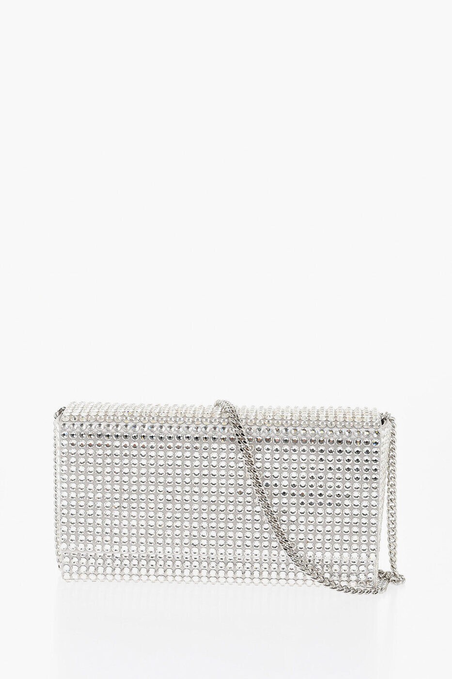 アミナ モアディ AMINA MUADDI クラッチバッグ レディース シルバー Clutch and wristlets bags SUPERAMINI PALOMA SILVER WHITE 関税 送料無料 ラッピング無料 2025AW dk