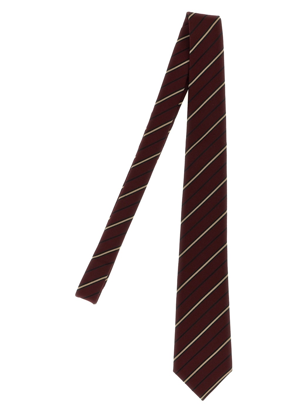 イヴ サンローラン SAINT LAURENT PARIS 蝶ネクタイ タイ ネクタイ メンズ レッド Ties and bow ties Striped tie 8241003YR966488 Bordeaux 関税 送料無料 ラッピング無料 2025AW ju