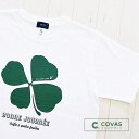 COVAS GRAPHIC Tシャツ 四つ葉のクローバー ホワイト 白 301332-10 ユニセックス 半袖 プリントTシャツ 幸運 四葉 綿 デザイン コバス..
