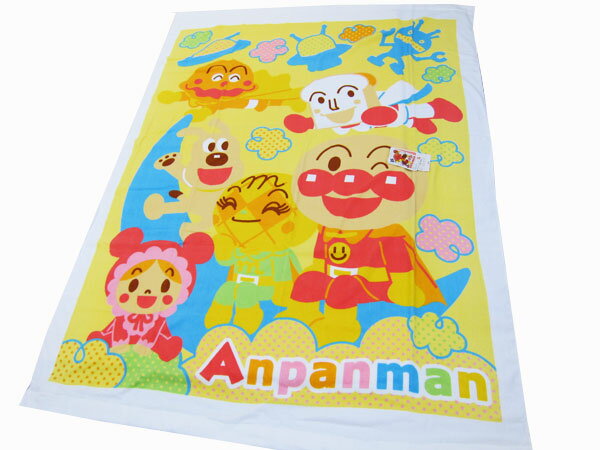 バンダイ　アンパンマンタオルケットジュニアサイズANPANMAN【それいけ！アンパンマン】［2012年春夏柄］〈ジュニア/BANDAI//綿100％/パイルタオルケット/タオルブランケット/パイルケット/ジュニアケット/子供用/お昼寝ケット/キャラクター〉