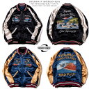 スカジャン(40thサテンスカジャン)|40周年スカジャン|ステュディオ・ダ・ルチザン(STUDIO D'ARTISAN)SD-SP033 WORLD WAR|富嶽三十六景|東海道江田子の浦略図|凱風快晴|ブラック×ネイビー|フルオープン|リバーシブル|長袖