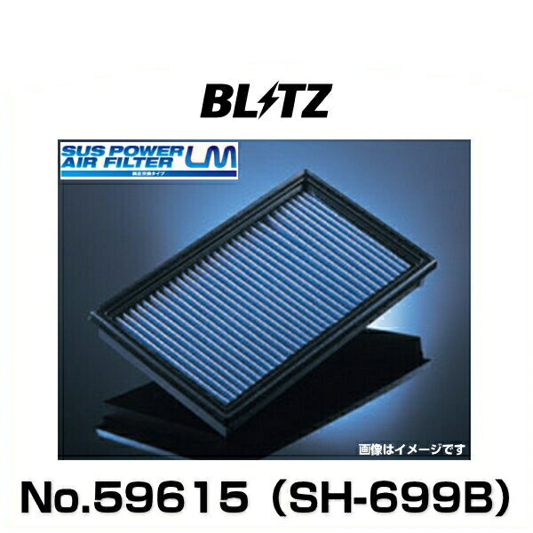 BLITZ ブリッツ No.59615 SH-699B サスパワーエアフィルターLM N-BOX、N-ONE、N-WGN、他 エアフィルター乾式特殊繊維タイプ