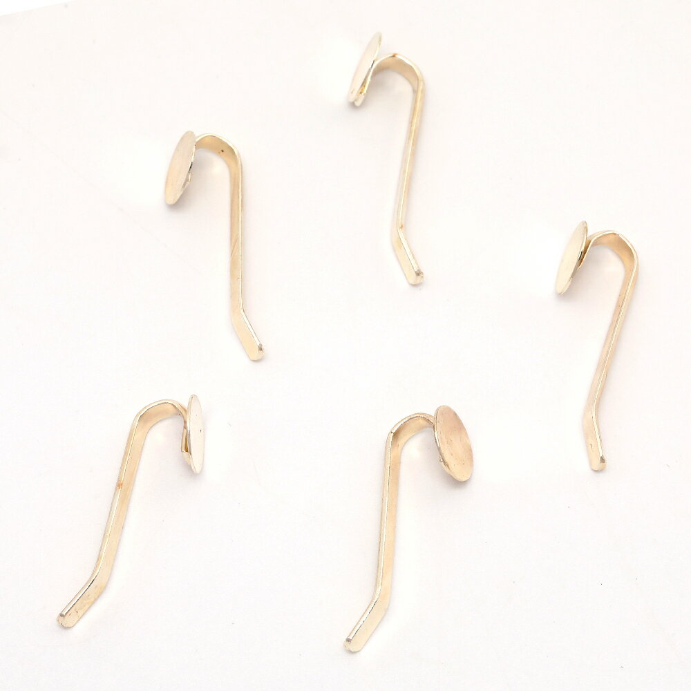 即日発送！ 平皿<strong>ポニーフック金具</strong> ヘアアクセサリーパーツ 貼付け へあ ヘア飾り ハンドメイドヘアアクセ材料 約 8×27mm ゴールド（6ヶ）