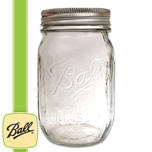 ボール メイソンジャー正規品　レギュラーマウス　16oz (480ml) Regular Mouth Ball Mason Jar