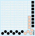白文字 Sサイズ ナンバー・ゼッケンデカール