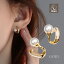 【P10倍+最大25%OFFクーポン配布中】 ピアス イヤリング 金属アレルギー対応 18K パール ダブルライン レイヤード シェル風 スタッド ニッケルフリー レディース 大人 かわいい 上品 エレガント ジュエリー ゴールド 送料無料 プチプライス高見え CRAIFE