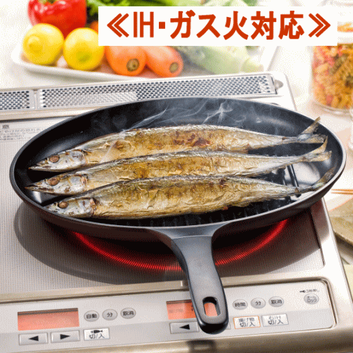 ＜送料無料キャンペーン＞≪IH・ガス火対応≫NEW フィッシュパン　ガラスフタ付 よこ34cm(魚焼き器・グリルパン) 竹原製缶　PGH-69商品到着後商品レビューを書いて