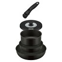 取っ手のとれるフライパン 5点セット AB ブラック KSA-5B【THERMOS IH対応 ガス火 フライパン 5点セット】