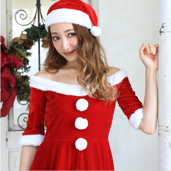 サンタコスプレサンタコスクリスマスコスチューム激安大きいサイズ衣装長袖半袖コスセクシーサンタクロースパーティワンピースサンタコスプレクリスマスコスプレサンタコスチューム赤黒ブラックブラックサンタサンタ帽子帽子レディースファッション