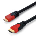 Mini HDMI ケーブル 【ミニHDMIケーブル】（高品質HDMIケーブル・Ver1.4規格・1080Pフルスペックハイビジョン対応・HEC対応・イーサネット対応）【1.8M】【円高還元】◎Mini HDMIイーサネットチャンネル、オーディオリターンチャンネル、3D映像、4K×2K解像度対応。◎経年変化による伝送品質の劣化を防止する24Kメッキを採用。