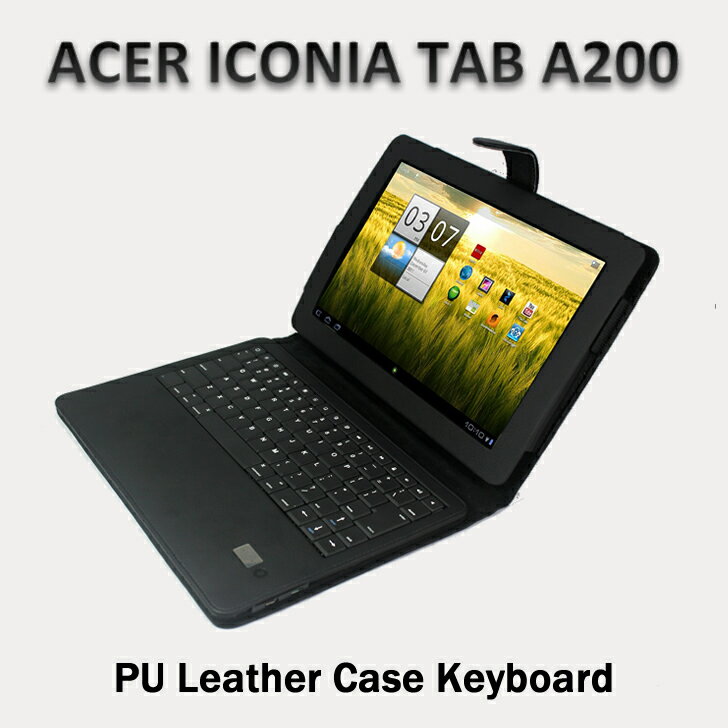 ACER ICONIA TAB A200ケース型キーボード ACER ICONIA TAB A200 キーボード 【ACER A200専用 無線式 Bluetooth2.0 ワイヤレスキーボード内臓ケース】 【A200 レザーケース, A200 Case ,A200 カバー】■定番タイプの革ケース採用。もちろん各種端子は露出しますので、使い勝手は損なわれません。■軽量・静音・防塵・防水で、外でも食事をとりながらでも気軽に使えます。