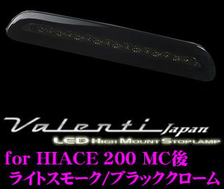 Valenti ヴァレンティ HT200ACE-SB-1 ジュエルLEDハイマウントストップランプ 200系 ハイエース レジアスエース(H24.5〜)用 【3型後期/4型/5型に適合 17LED ライトスモーク/ブラッククローム】