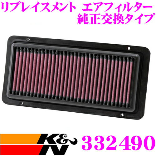 【ほぼ全品P10倍以上！市場の日】K&N 純正交換フィルター 33-2490 ランボルギーニ ガヤルド 用 リプレイスメント ビルトインエアフィルター 純正品番:07L133843D対応