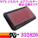 K&N 純正交換フィルター 33-2826ニッサン MG21S モコ用などリプレイスメント ビルトインエアフィルター純正品番16546-4A0A0対応