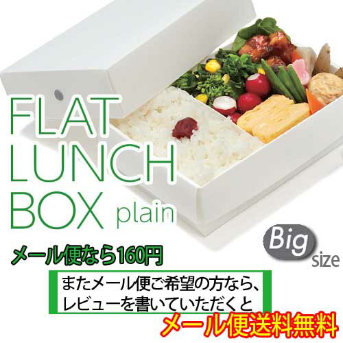 【レビューを書いてメール便送料無料】FLAT LUNCH BOX plain　フラットランチボックス プレーン　ビッグサイズ　HO.H.行楽のお弁当やおもたせにはビッグサイズ!!電子レンジ、食洗機、冷凍OK!!折りたためるランチボックス