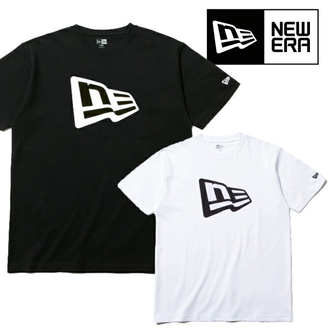 NEW ERA <strong>ニューエラ</strong> 半袖 <strong>Tシャツ</strong> 【フラッグロゴ FLAG LOGO】 コットン TEE メンズ 大きいサイズ 白 黒 NEWERA 正規品 L LL 3L XL 2XL NEロゴ