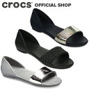 【クロックス公式】リナ エンベリッシュド ドルセー ウィメン Lina Embellished D'Orsay Flat / crocs dorsay パンプス フラットシューズ レディース サンダル【PR1】