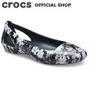 【クロックス公式】シエンナ プリンテッド フラット ウィメン Sienna Printed Flat / crocs レディース パンプス フラットシューズ【PR1】