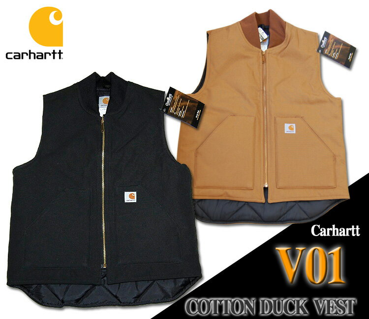 【Carhartt】V01ダック ベストジャケットDuck Vest　Arctic-Quilt Lined　コットン カーハート