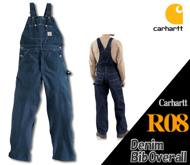 【Carhartt】R08 デニムオーバーオール作業着 つなぎ ビブ　DENIM BIB OVERALL　カーハート