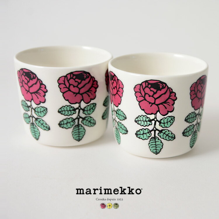 2017春夏新作 marimekko マリメッコ COFFEE CUP 2PCS KESTIT VIHKIRUUSU ケスティト ヴィヒキルース コーヒーカップセット マグカップ 湯呑み (ハンドルなし)・52179-4-68586・52631-64859 #0414