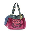 【新古品】 JUICY COUTURE ジューシークチュール 王冠 ベロアハンドバッグ (鞄カバン トート レザー) 090038 【中古】