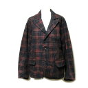新品同様 h.NAOTO エイチナオト タータンチェック3Bジャケット (黒 赤) 101499 【中古】