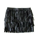 ZARA ザラ レザーフリンジスカート (黒 ) 103582 【中古】