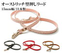 犬のリード 小型犬中型犬用オーストリッチの型押しリード15mm幅【楽ギフ_包装】