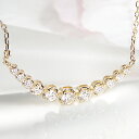 【あす楽対応】K18YG【0.3ct】ダイヤモンド ライン ネックレス ペンダント【送料無料
