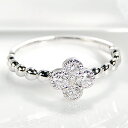 K18WG 【SIクラス0.3ct】クローバーモチーフ ダイ...