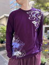 【和風景】“彼岸花”プリント天竺 ロンT | 和柄 ロンティー 長袖 Tシャツ 長T 通販 秋 秋服 オールシーズン メンズ レディース ユニセックス 白 ホワイト 黒 ブラック 紫 パープル M L XL LL 2L XXL 3L大きいサイズ 人気 おすすめ ブランド 流儀圧搾 METHOD