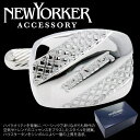 カフス カフスボタン NEWYORKER ニューヨーカー シルバー ストライプ カフリンクスメ