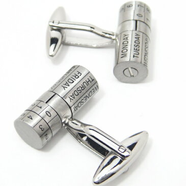 くるっとタイムスリップ?筒型カレンダーカフス(カフリンクス/カフスボタン/cufflinks/cuffs/メンズ/男性)【あす楽対応】 【メール便・ネコポス対応】【コンビニ受取対応商品】【5,400円以上で送料無料】 おしゃれ プレゼント 結婚式 ユニーク 機能付 カフスマニア