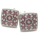 ホワイト×ピンクのヨーロピアン・タイル風カフス(カフリンクス/カフスボタン/cufflinks/cuffs/メンズ/男性)【あす楽対応】【メール便・ネコポス対応】【コンビニ受取対応商品】【5,400円以上で送料無料】【おしゃれ_プレゼント_贈り物_パーティー_結婚式_カフスマニア】